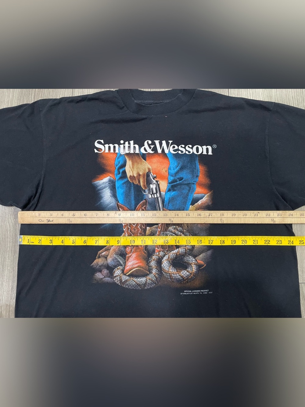 Vintage 3D Emblem Smith And Wesson Cowboy Snake T Shirt - Picture 8 of 11
